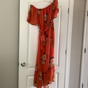 Spring/summer floor length dress.